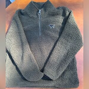 VS PINK olive green pullover fleece